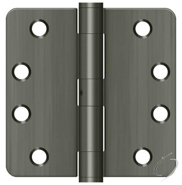 S44R4Heavy DutyN15A 4" x 4" x 1/4" Radius Hinge; Heavy Duty; Antique Nickel Finish