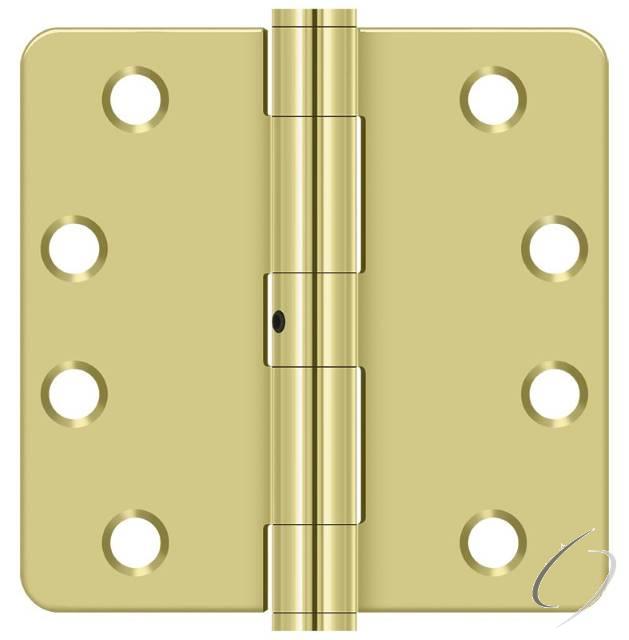 S44R4Heavy DutyN3 4" x 4" x 1/4" Radius Hinge; Heavy Duty; Bright Brass Finish