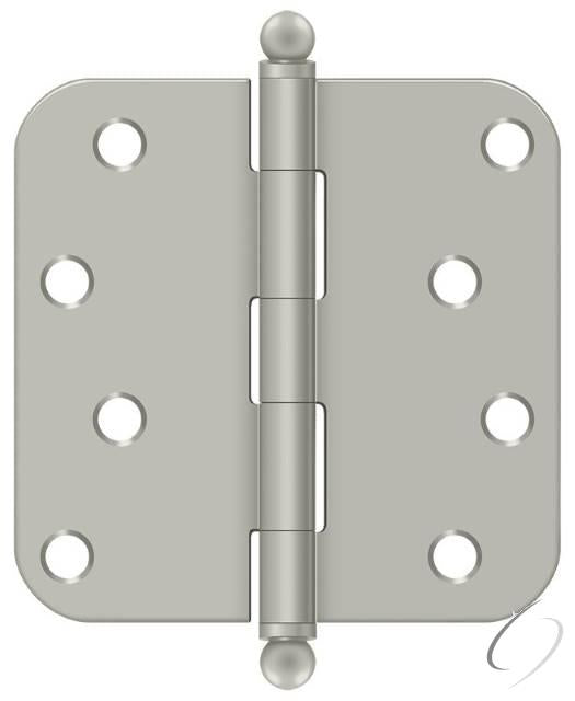 S44R515-BT 4" x 4" x 5/8" Radius Hinge; with Ball Tips; Satin Nickel Finish