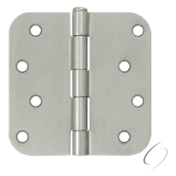 S44R515 4" x 4" x 5/8" Radius Hinge; Satin Nickel Finish