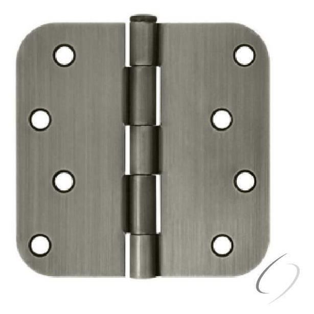 S44R515A 4" x 4" x 5/8" Radius Hinge; Antique Nickel Finish