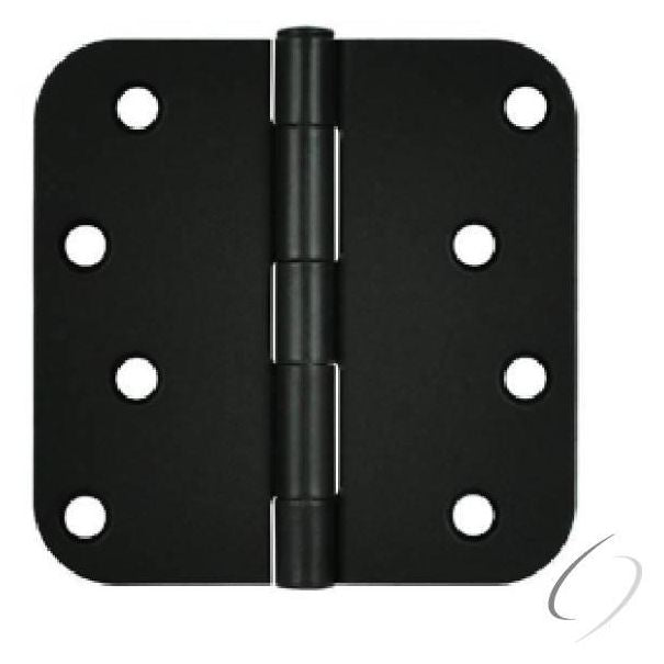4" x 4" x 5/8" Radius Hinge; Flat Black Finish