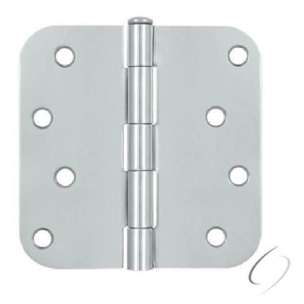 S44R526 4" x 4" x 5/8" Radius Hinge; Bright Chrome Finish