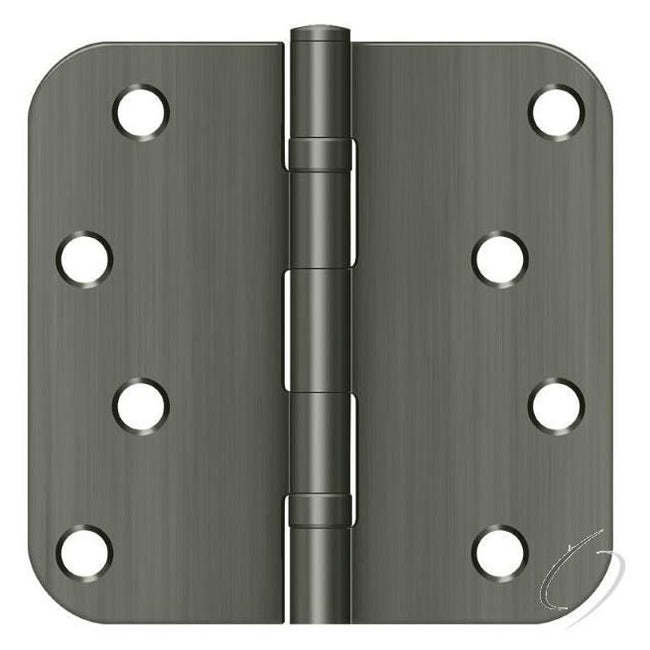 S44R5BB15A 4" x 4" x 5/8" Radius Hinge; Ball Bearings; Antique Nickel Finish