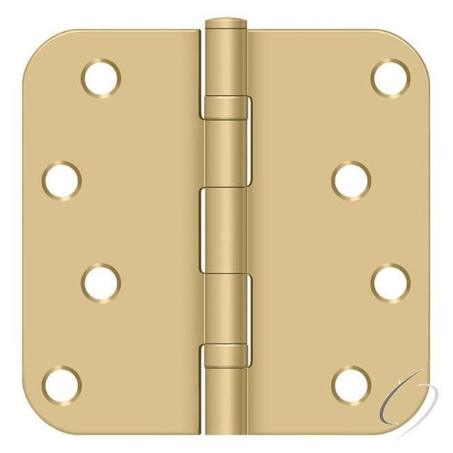 S44R5BB4 4" x 4" x 5/8" Radius Hinge; Ball Bearings; Satin Brass Finish