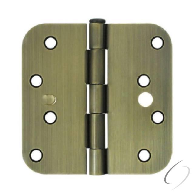 S44R5BK5S 4" x 4" x 5/8" Radius Hinge in Bulk Pack; Antique Brass Finish - * Bulk Packs Must