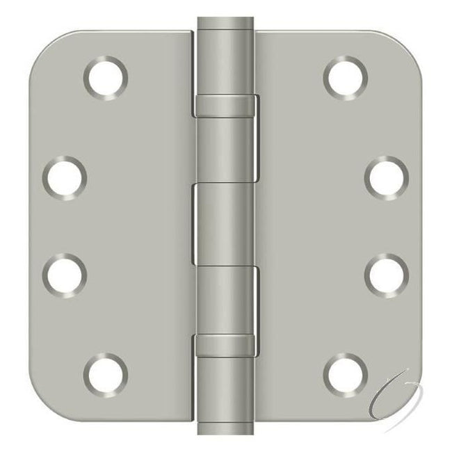 S44R5HDB15 4" x 4" x 5/8" Radius Hinge; Heavy Duty; Ball Bearings; Satin Nickel Finish
