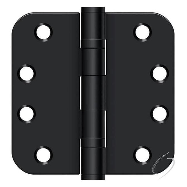 S44R5HDB1B 4" x 4" x 5/8" Radius Hinge; Heavy Duty; Ball Bearings; Flat Black Finish