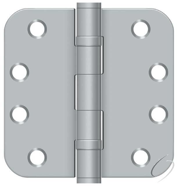 S44R5HDB26D 4" x 4" x 5/8" Radius Hinge; Heavy Duty; Ball Bearings; Satin Chrome Finish