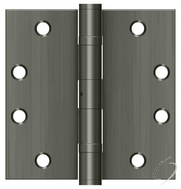S45BBNU15A 4-1/2" x 4-1/2" Square Hinge; Heavy Duty; Ball Bearings; Antique Nickel Finish