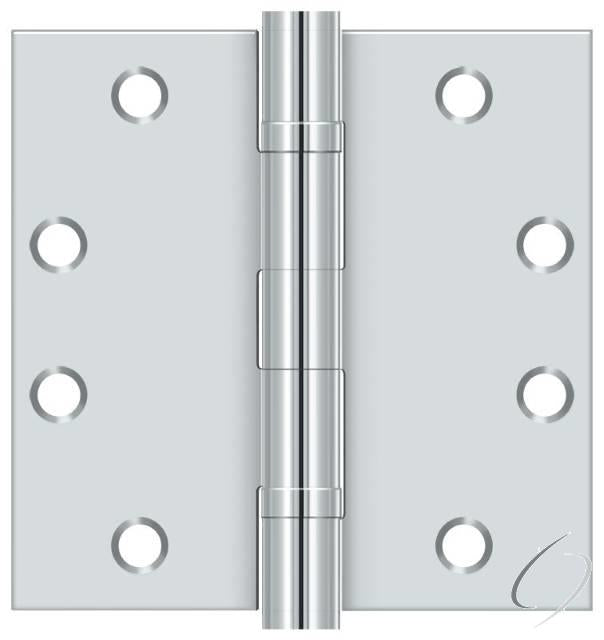 S45BBU26 4-1/2" x 4-1/2" Square Hinge; Heavy Duty; Ball Bearings; Bright Chrome Finish