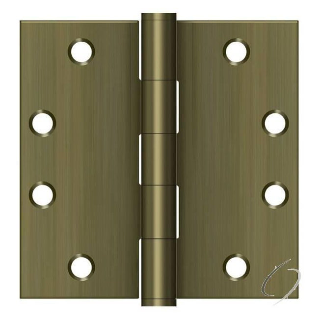 S45U5 4-1/2" x 4-1/2" Square Hinge; Heavy Duty; Antique Brass Finish