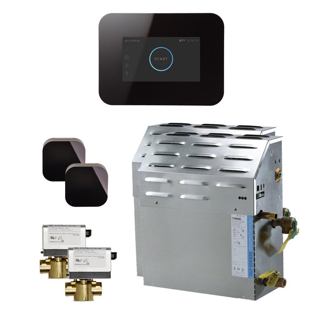 15kW Steam Bath Generator with iSteam3 AutoFlush Package in Black