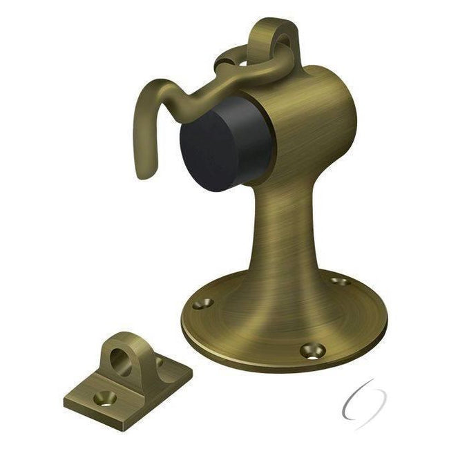 SAHF358U5 Floor Mount Bumper with Holder; Antique Brass Finish
