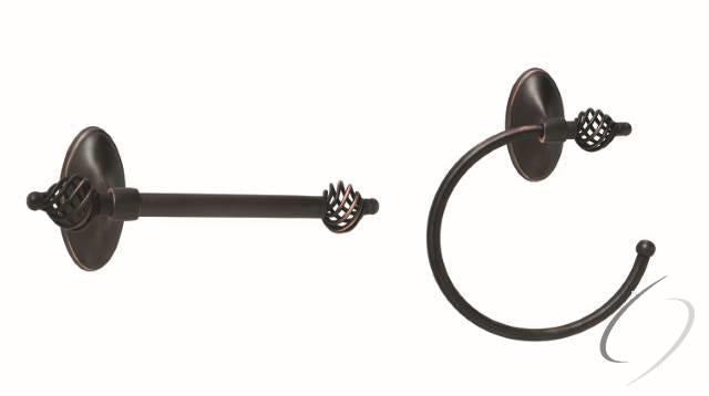 SAYBROOKCORB5 Bathroom Kit with BH26520ORB Tissue Roll Holder BH26521ORB Towel Ring Oil Rubbed Bronz