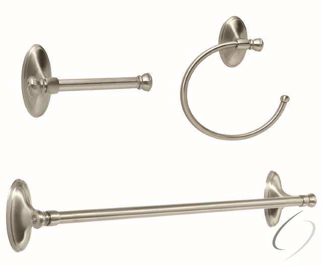 SAYBROOKG102 Bathroom Kit with BH26530G10 Tissue Roll Holder BH26531G10 Towel Ring BH26534G10 Towel Bar Satin Nickel Finish