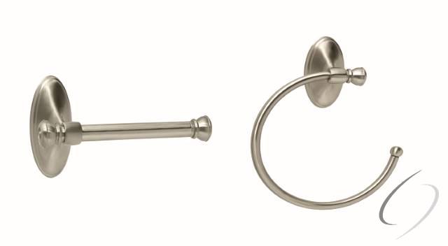 SAYBROOKG105 Bathroom Kit with BH26530G10 Tissue Roll Holder BH26531G10 Towel Ring Satin Nickel Fini