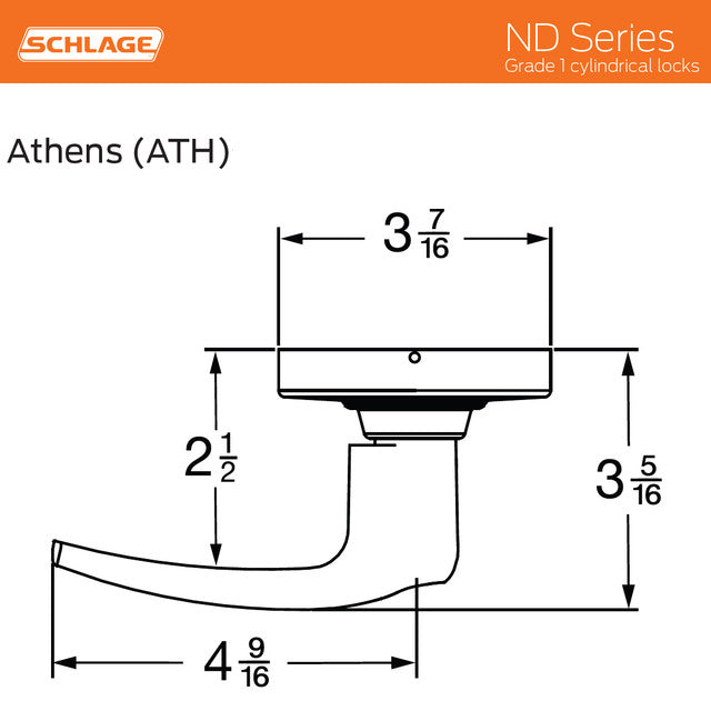 ND Series Commercial Grade Passage Door Lever