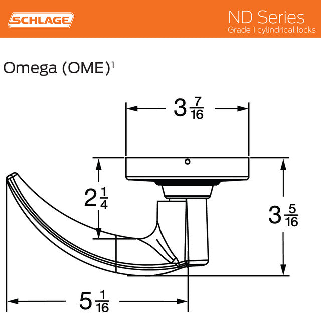 ND Series Commercial Grade Passage Door Lever
