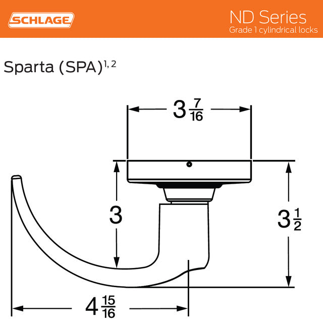 ND Series Commercial Grade Passage Door Lever
