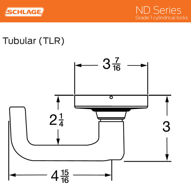 ND Series Commercial Grade Passage Door Lever