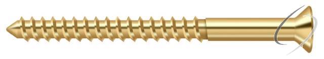 SCWB1025CR003 Wood Screw; SB; #10 x 2-1/2"; Lifetime Brass Finish
