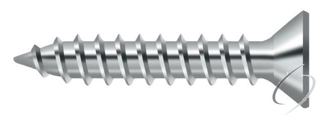 SCWS910U26 Wood Screw; Steel; #9 x 1"; Bright Chrome Finish