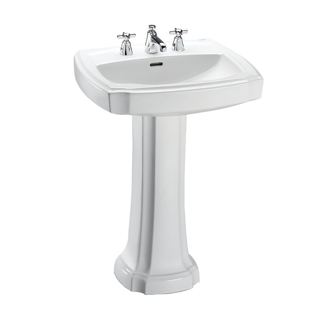 Toto LPT972.8#01 - Guinevere 24-3/8" Pedestal Bathroom Sink with 3 Faucet Holes Drilled and Overflow
