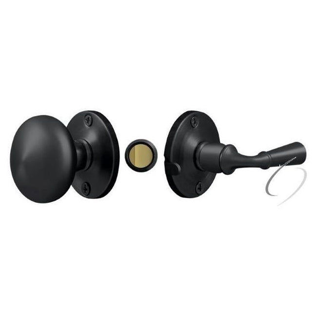 Storm Door Latch; Round; Tubular Lock; Black Finish