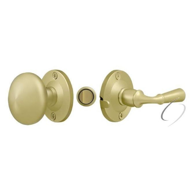 SDL980U3 Storm Door Latch; Round; Tubular Lock; Bright Brass Finish