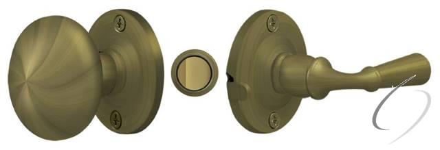 SDL980U5 Storm Door Latch; Round; Tubular Lock; Antique Brass Finish