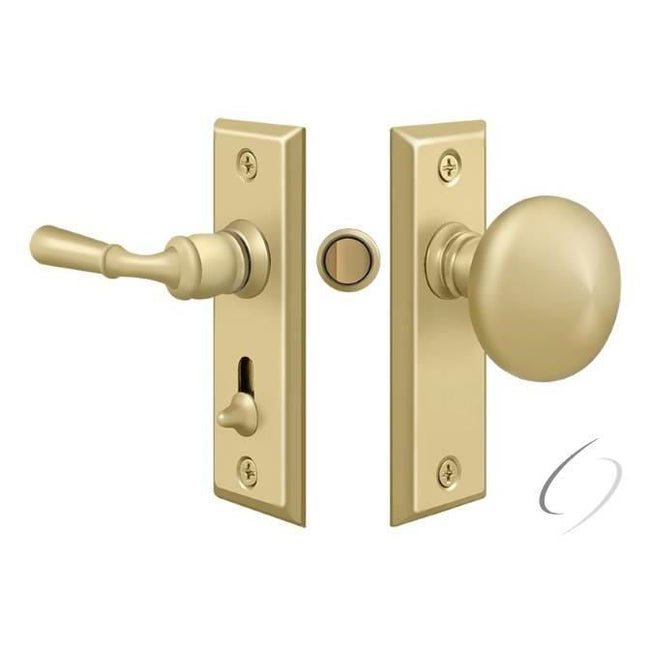 SDLS480U3-UNL Storm Door Latch; Rectangular; Tubular Lock; Unlacquered Bright Brass Finish