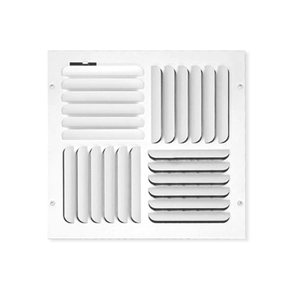 200 Series - 12" x 12" Stamped Curved Blade 4 Way Register in White