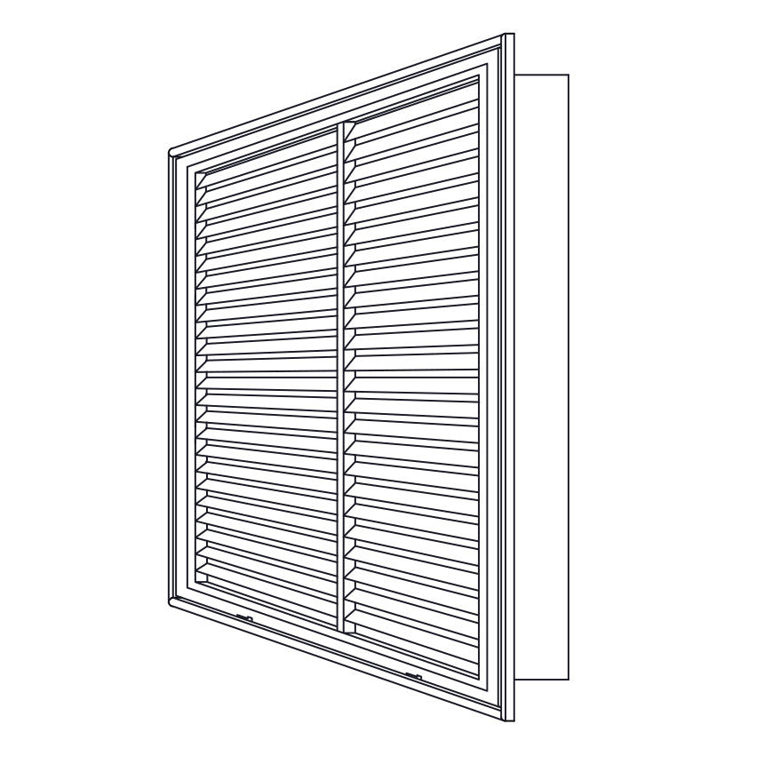 936FG Series - 30" x 14" Fixed 45 Degree Steel Blade Filter Grille