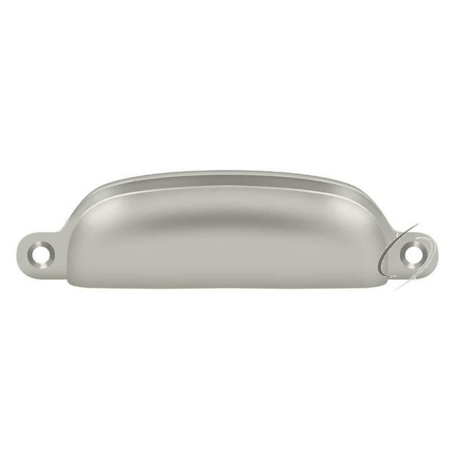 SHP29U15 Exposed Shell Pull 4"; Satin Nickel Finish