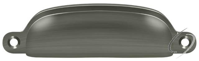 SHP29U15A Exposed Shell Pull 4"; Antique Nickel Finish