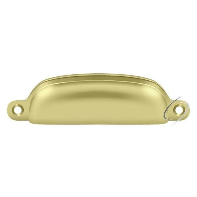 SHP29U3 Exposed Shell Pull 4"; Bright Brass Finish