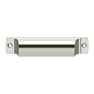 SHP40U15 4" Rectangular Shell Pull Satin Nickel Finish