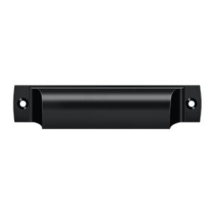 SHP40U19 4" Rectangular Shell Pull Flat Black Finish