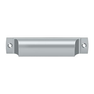 SHP40U26D 4" Rectangular Shell Pull Satin Chrome Finish