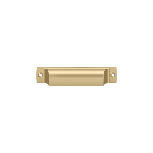 SHP40U4 4" Rectangular Shell Pull Satin Brass Finish