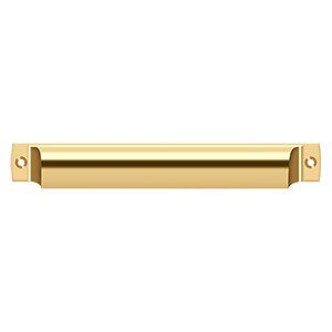 SHP70CR003 7" Rectangular Shell Pull Lifetime Brass Finish