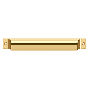 SHP70U3-UNL 7" Rectangular Shell Pull Unlacquered Bright Brass Finish
