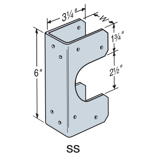 Simpson Strong-Tie SS1.5 -  16 Gauge Galvanized Aluminum Stud Shoe, 2x Stud Size