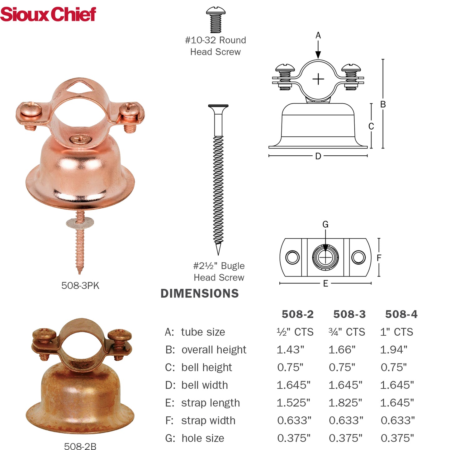 Sioux Chief 508-2 - 1/2" CTS Bell Hanger