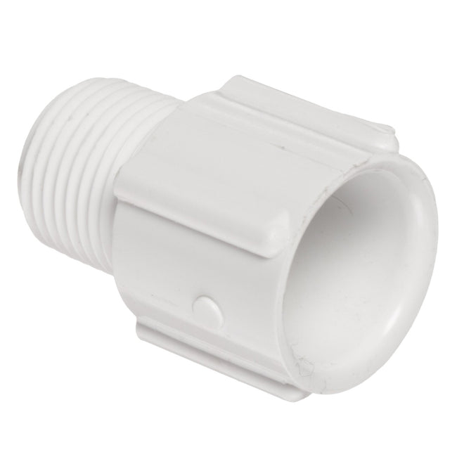 436-010 - 1"  PVC Pipe Fitting, Adapter, Schedule 40, White, NPT Male x Socket