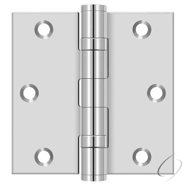 SS35BU32 3-1/2" x 3-1/2" Square Hinge; Bright Stainless Steel Finish