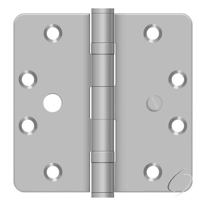 Deltana SS45R4SBU32D 4-1/2" x 4-1/2" x 1/4" Radius Hinge; Satin Stainless Steel Finish