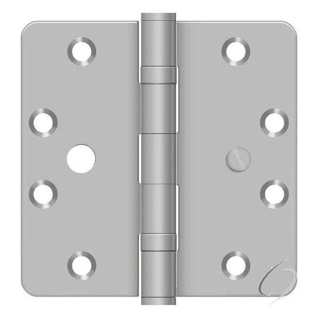 Deltana SS45R4SBU32D 4-1/2" x 4-1/2" x 1/4" Radius Hinge; Satin Stainless Steel Finish