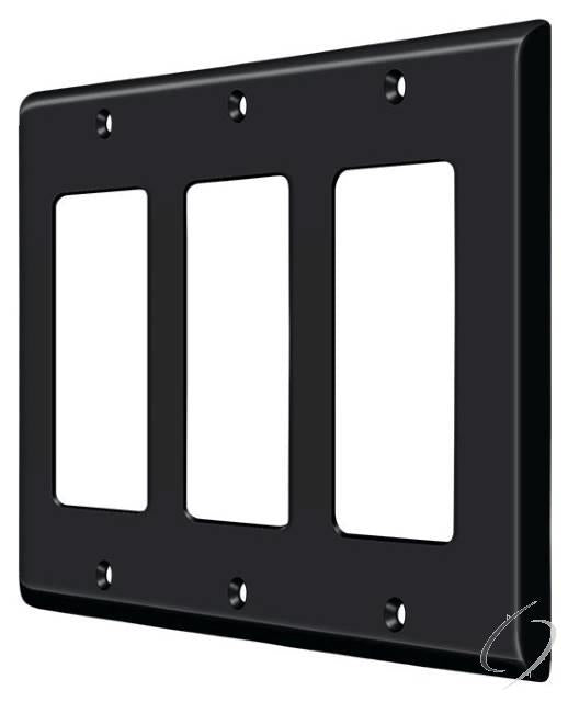 SWP4740U19 Switch Plate; Triple Rocker; Black Finish